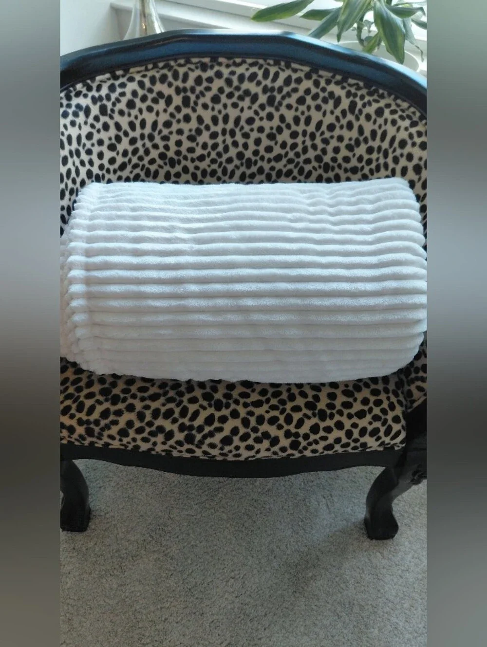 Cream Ribbed Plush Blanket - Home Accents